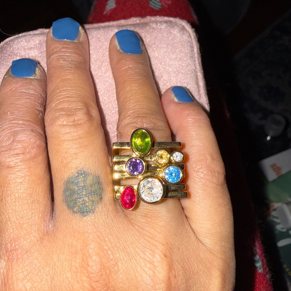 Cult Gai Gold Ring Set with Multicolor Gemstones